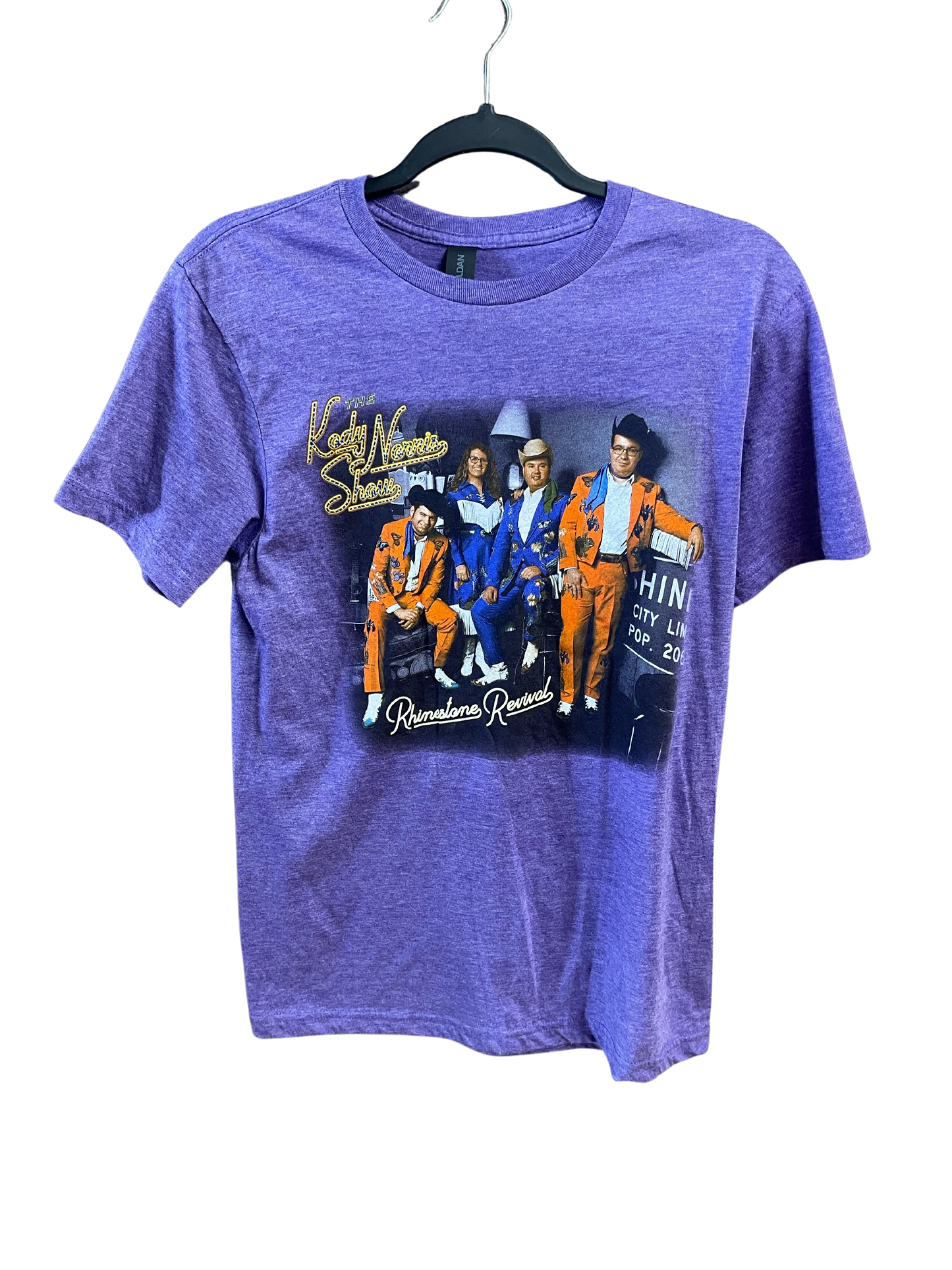 Rhinestone Revival Tee Heather Purple Gildan Softstyle