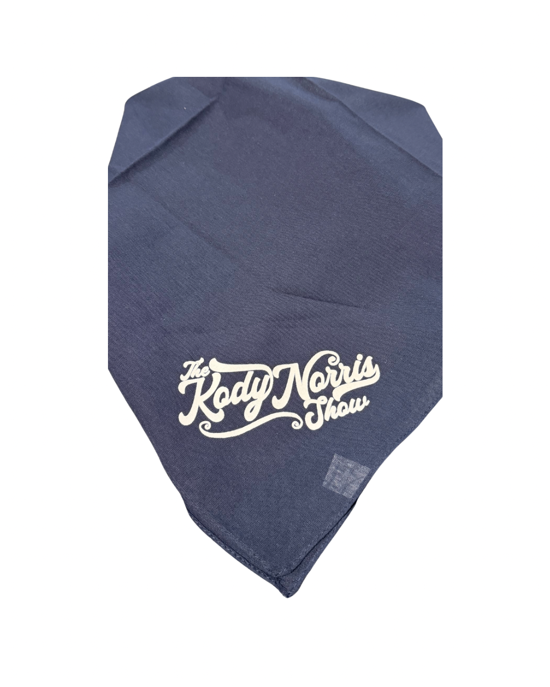 Navy blue bandana with 'The Rody Norris Show' logo on a white background