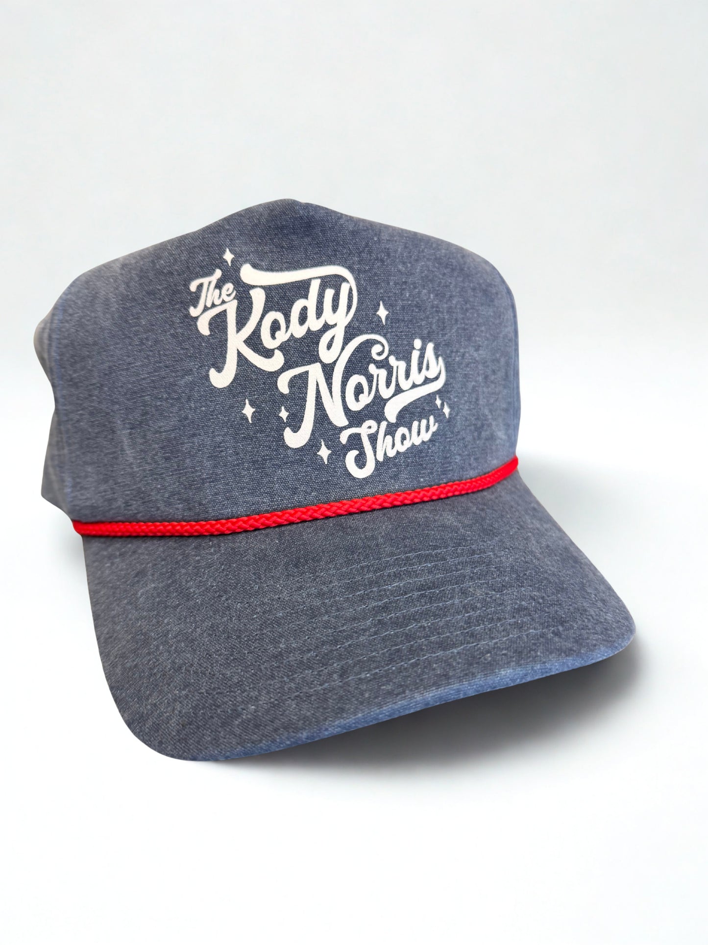 Vintage Navy Hat with Red Rope and White logo
